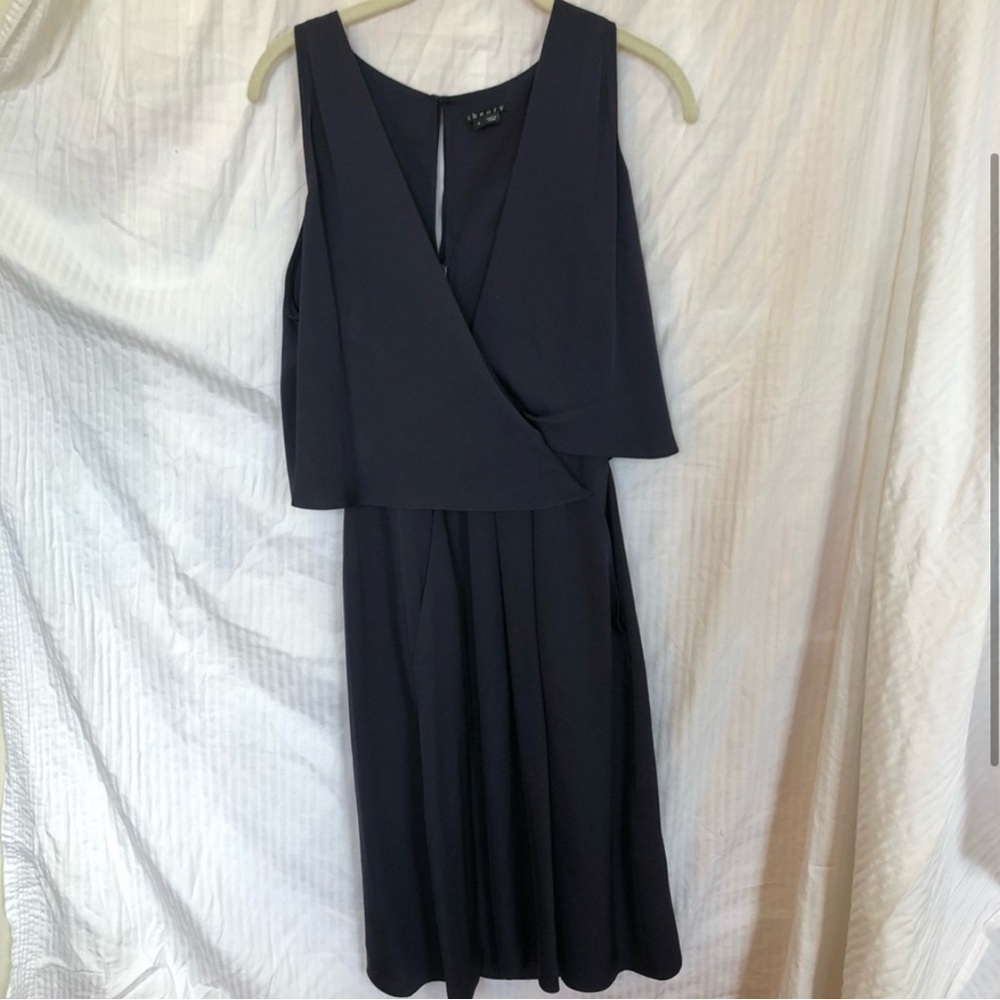 Theory Navy Silk Tank Dress
